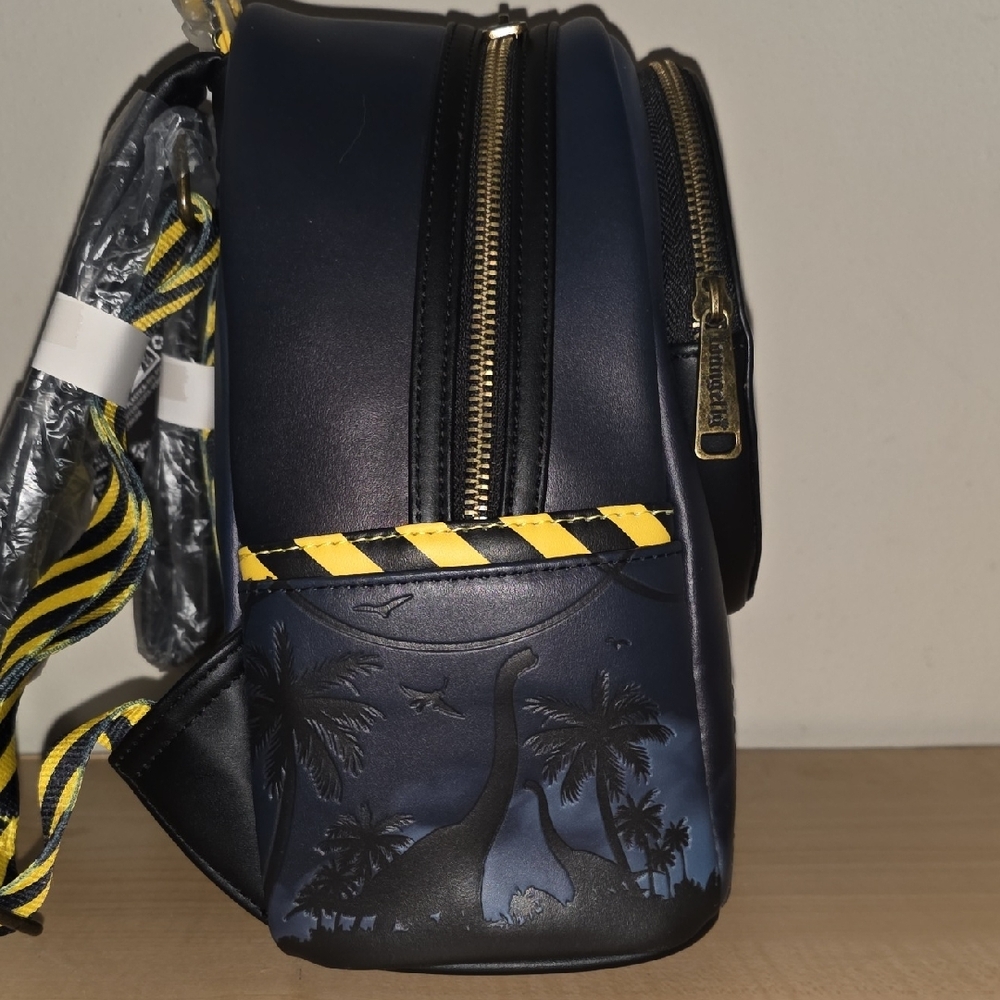 Loungefly Jurassic Park Blue and Black Backpack - Picture 4 of 10